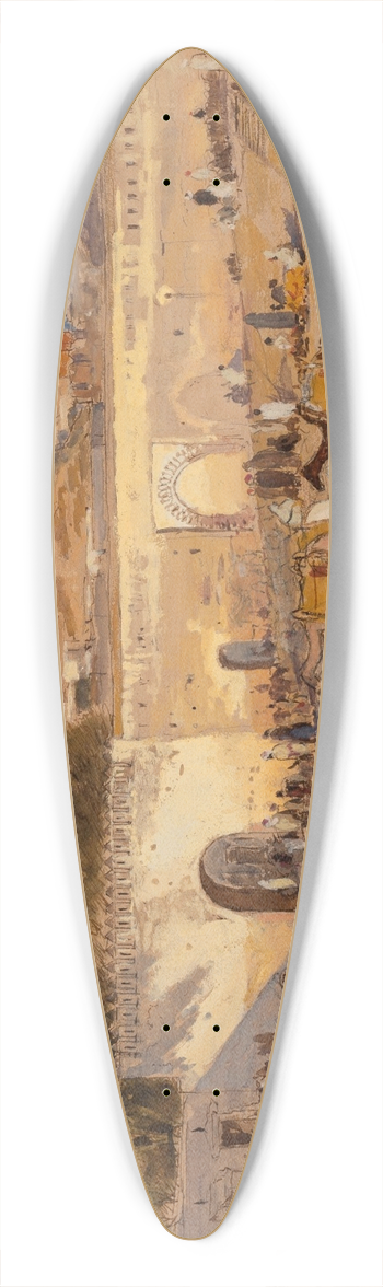 Samuel Colman - Evening Before Market at Tangiers 39.3 inch art pintail longboard deck