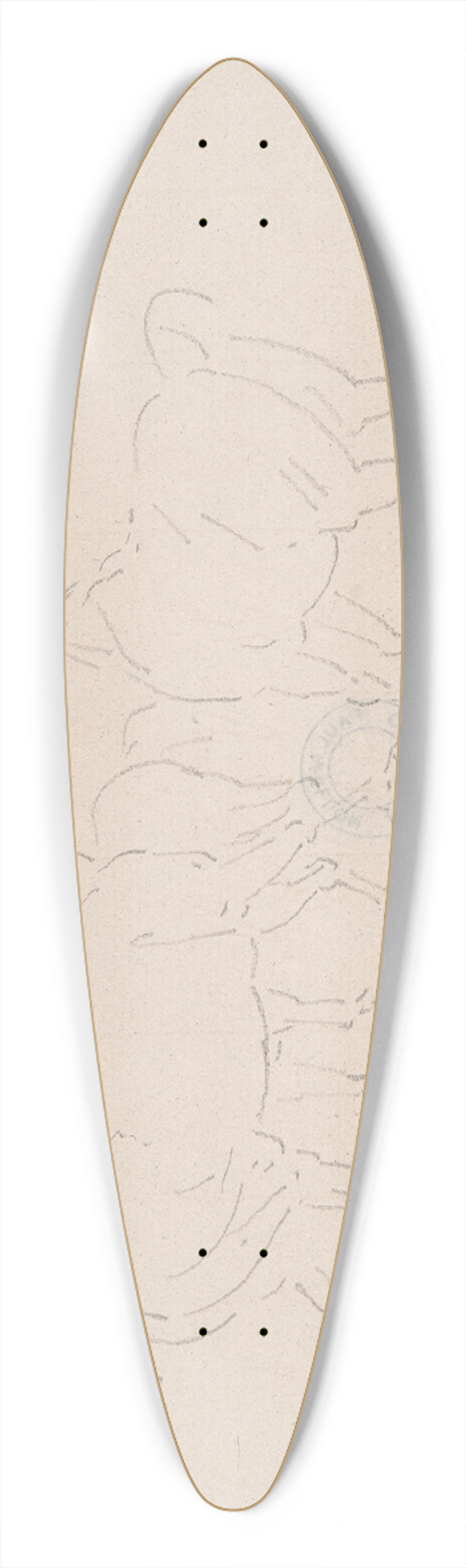 Samuel Daniell - Three Horses 39.3 inch art pintail longboard deck