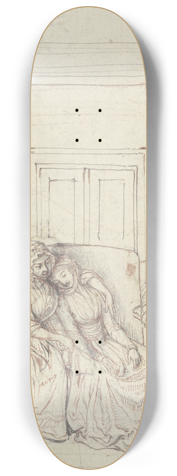 Daniel Nikolaus Chodowiecki - Clarissa sitzt, ermattet zusammengesunken 8.25 inch art skate deck