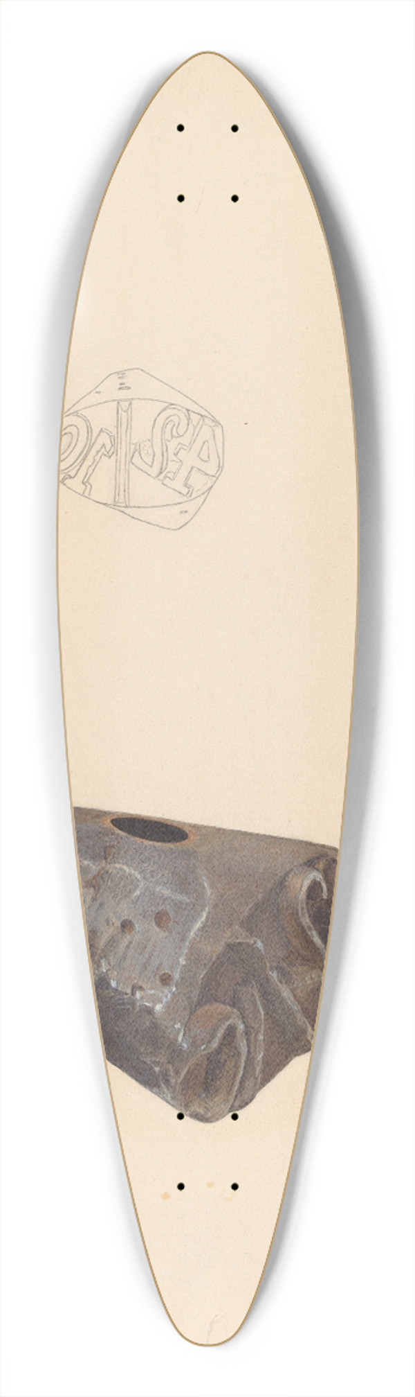 Samuel Faigin - Log Marker 39.3 inch art pintail longboard deck