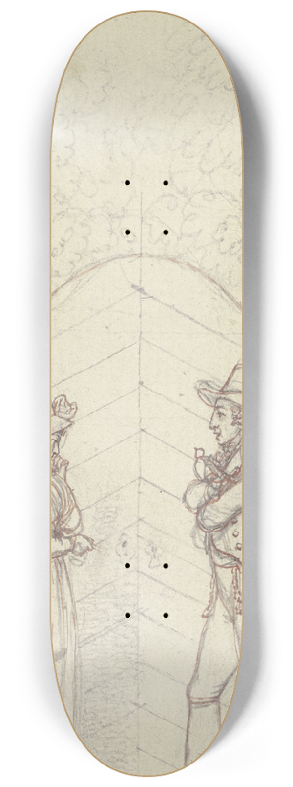 Daniel Nikolaus Chodowiecki - Clarissa und Lovelace vor einer verschlossenen Gartentr 8.25 inch art skate deck