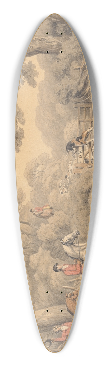 Samuel Howitt - Foxhunting; Breaking Cover 39.3 inch art pintail longboard deck