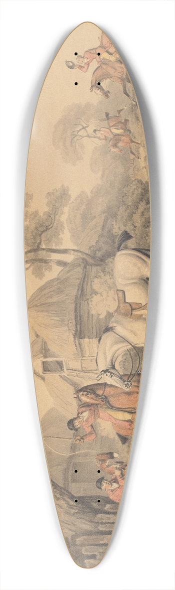 Samuel Howitt - Foxhunting; The Death 39.3 inch art pintail longboard deck