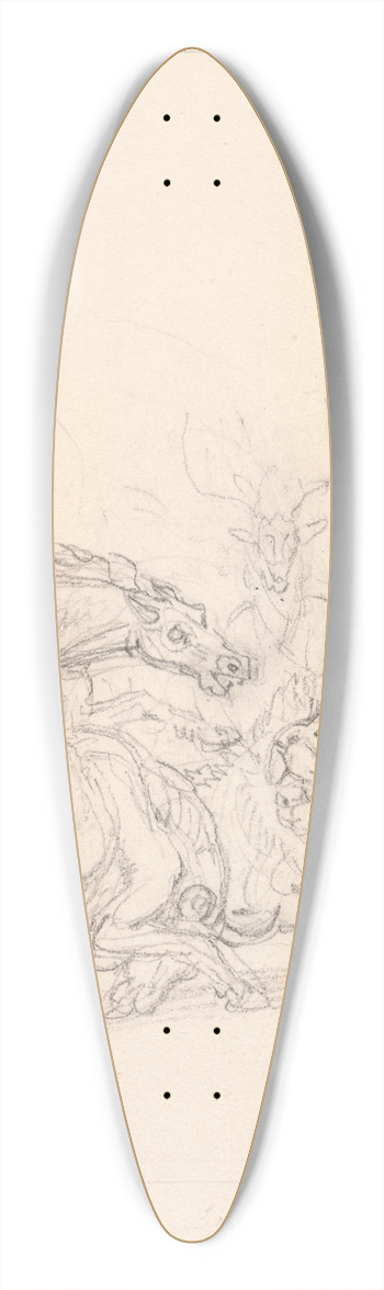Samuel Howitt - Old Lion Insulted 39.3 inch art pintail longboard deck