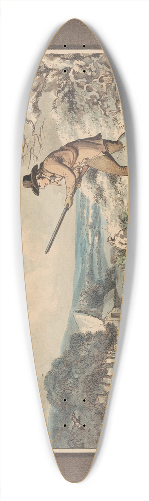 Samuel Howitt - Snipe Shooting 39.3 inch art pintail longboard deck