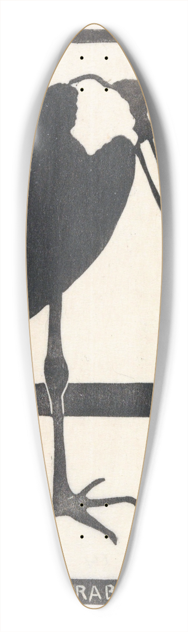 Samuel Jessurun de Mesquita - Een lamme maraboe 39.3 inch art pintail longboard deck