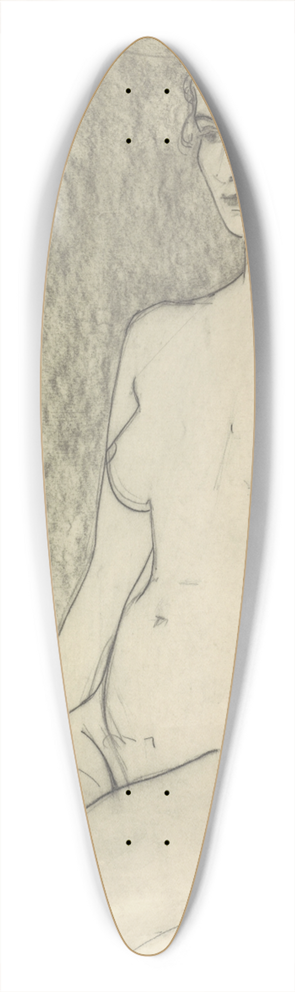 Samuel Jessurun de Mesquita - Zittend vrouwelijk naakt 39.3 inch art pintail longboard deck