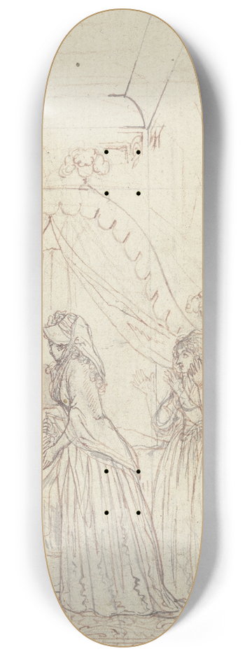 Daniel Nikolaus Chodowiecki - Lovelace liegt im Hintergrund des Zimmers auf einem Himmelbett 8.25 inch art skate deck