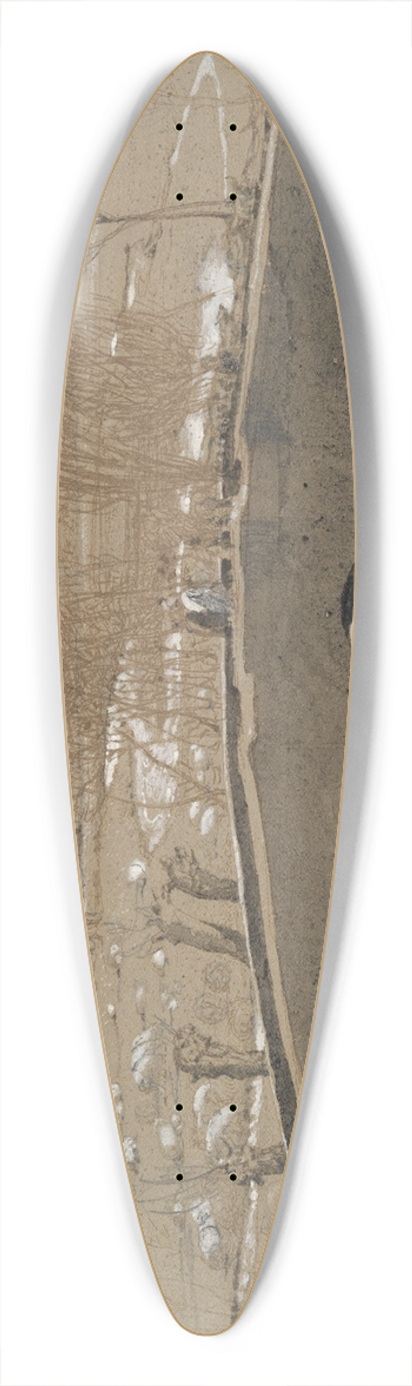Samuel Palmer - The Bridge at Shoreham 39.3 inch art pintail longboard deck