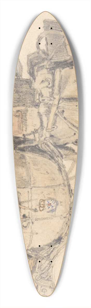 Samuel Prout - A Diligence, Side View; Nuremberg 39.3 inch art pintail longboard deck