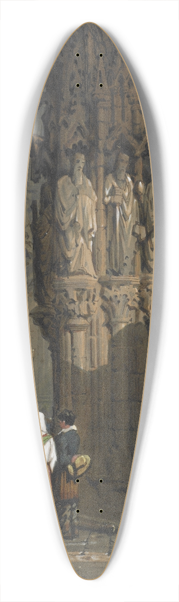 Samuel Prout - Figures, cathedral interior 39.3 inch art pintail longboard deck