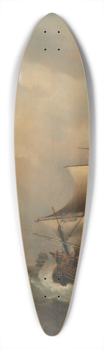 Samuel Scott - Shipping in a Choppy Sea 39.3 inch art pintail longboard deck