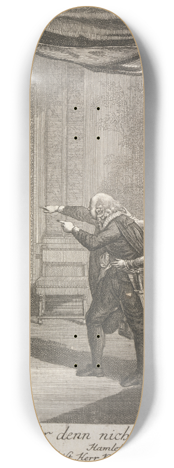 Daniel Nikolaus Chodowiecki - Seht Ihr denn nichts hier: Hamlet, Act IV, Scene II 8.25 inch art skate deck