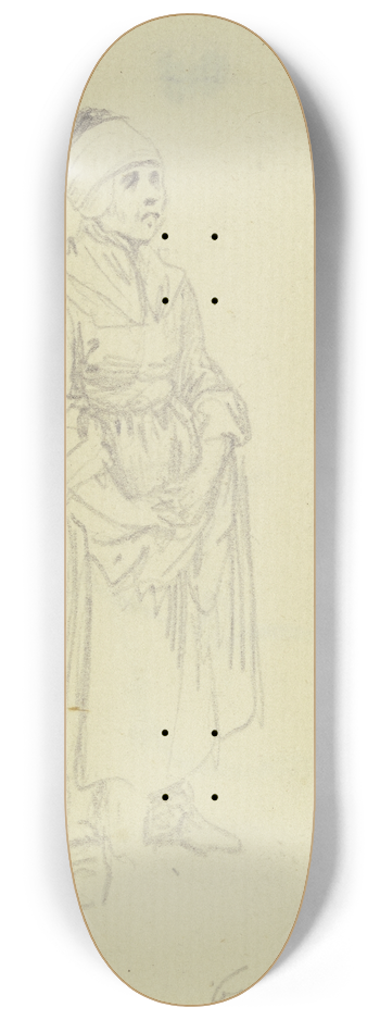 Daniel Nikolaus Chodowiecki - Standing farmwoman 8.25 inch art skate deck