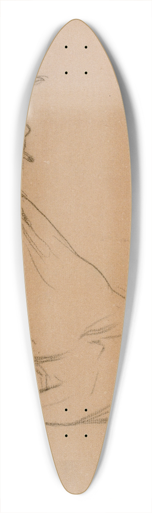 Santiago Rusiol - Portrait of a Man 39.3 inch art pintail longboard deck