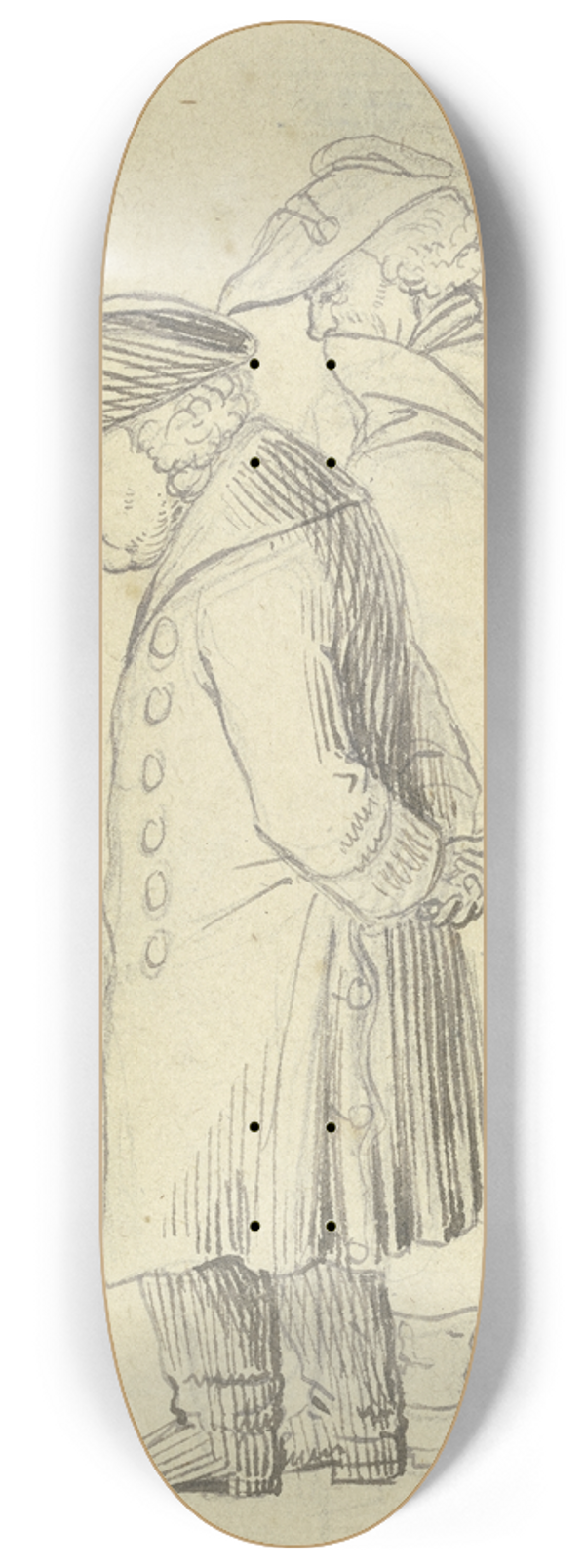 Daniel Nikolaus Chodowiecki - Zwei stehende alte Mnner mit gesenkten Kpfen 8.25 inch art skate deck