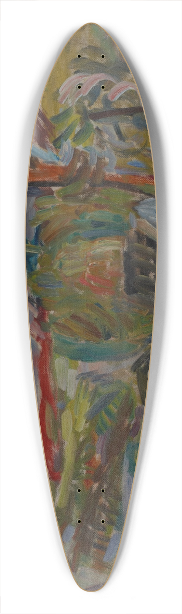 Sasza Blonder - Mountain Landscape with Cows 39.3 inch art pintail longboard deck