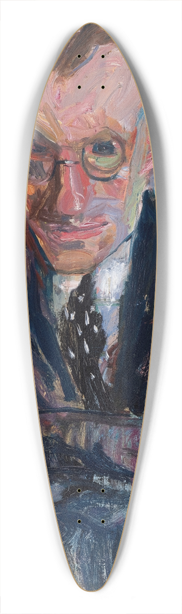 Sasza Blonder - Portrait of a Man in Glasses 39.3 inch art pintail longboard deck