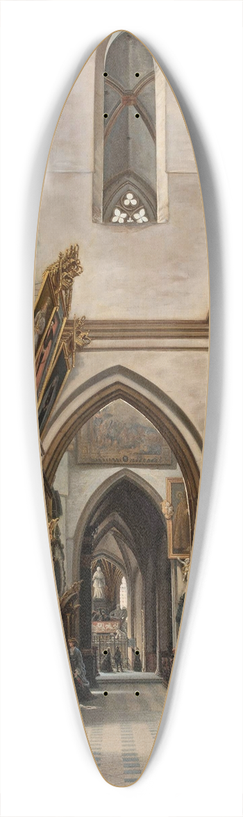 Saturnin wierzyski - View of the aisle in the Wawel Cathedral 39.3 inch art pintail longboard deck