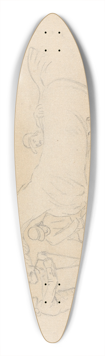 Sawrey Gilpin - A Horse and Three Groomers 39.3 inch art pintail longboard deck