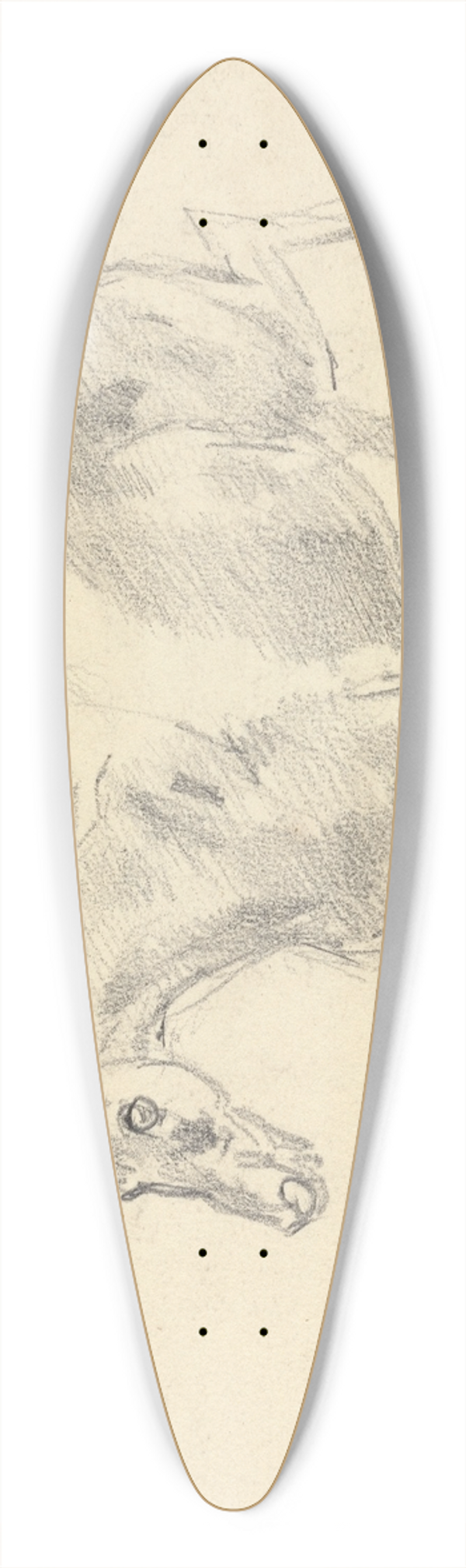 Sawrey Gilpin - Study of a horse with a figure on its back 39.3 inch art pintail longboard deck