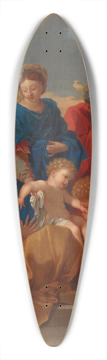 Sbastien Bourdon - The Holy Family with Saint Elizabeth and the infant Saint John the Baptist 39.3 inch art pintail longboard deck