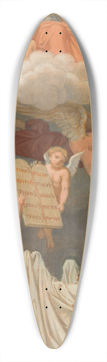 Sbastien Norblin de la Gourdaine - Mose recevant de Dieu les tables de la loi 39.3 inch art pintail longboard deck