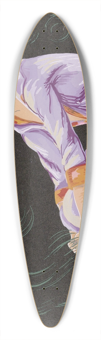 S. Chompr - Zittende vrouw met sigaret 39.3 inch art pintail longboard deck