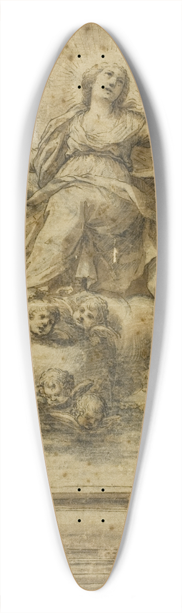 School of Carlo Maratti - Assumption of the Virgin 39.3 inch art pintail longboard deck