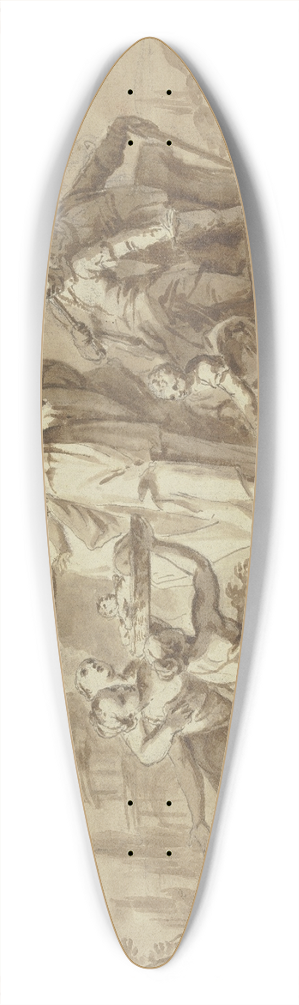 Sebastiano Ricci - Architectural study 39.3 inch art pintail longboard deck