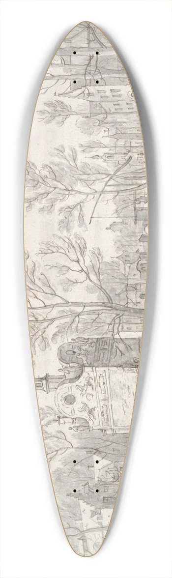 Sebastian Vrancx - Winter Scene in theCity 39.3 inch art pintail longboard deck
