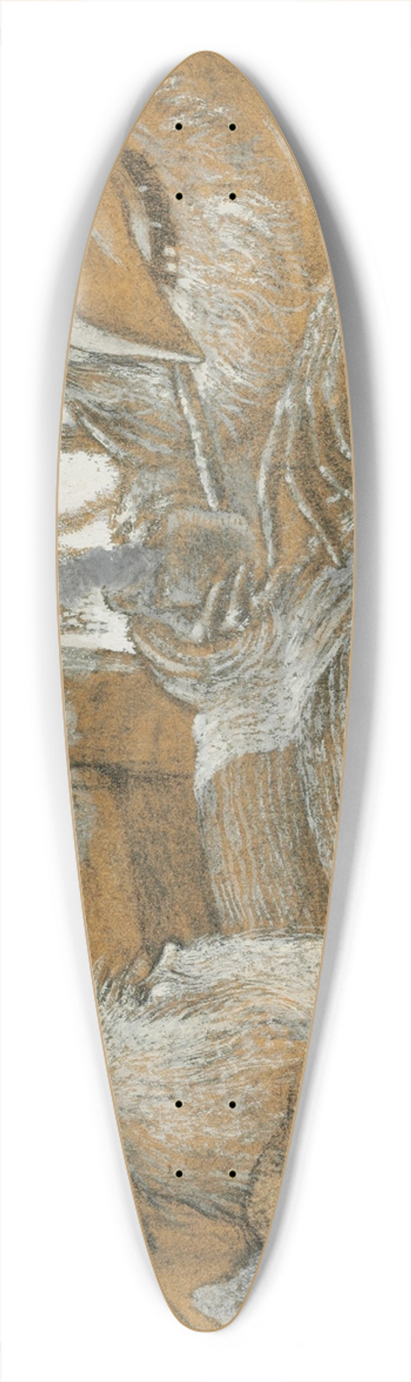 Sergey Chekhonin - The peasant and the domovoy 39.3 inch art pintail longboard deck