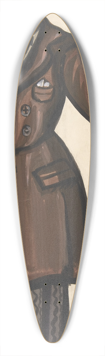 Sergey Yurievich Sudeikin - Man wearing a brown overcoat, cane and pince-nez 39.3 inch art pintail longboard deck
