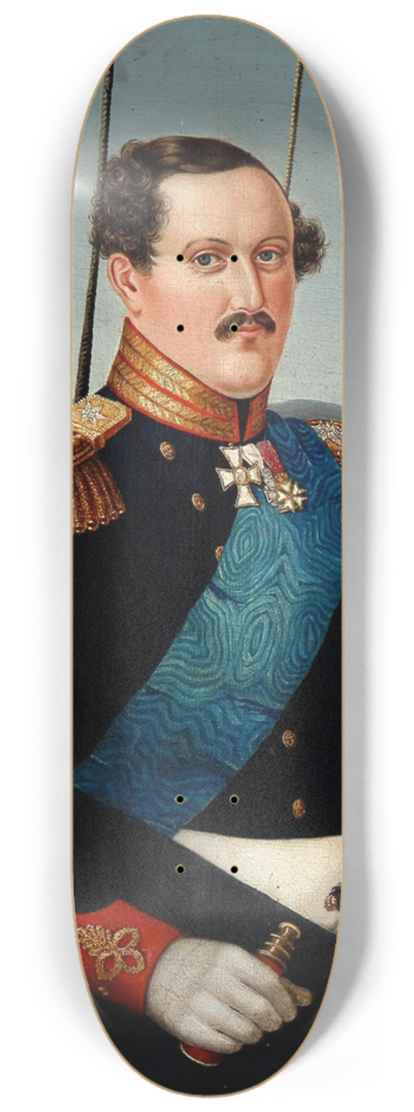 Danish painter, 19th century - Portrait of Prince Frederik (VII) of Denmark 8.25 inch art skate deck