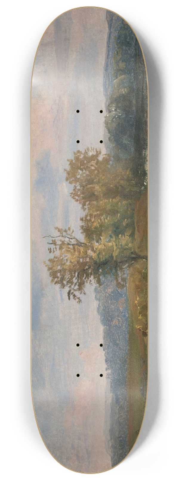 Dankvart Dreyer - A View of Lake Vejl near Silkeborg, Jutland 8.25 inch art skate deck