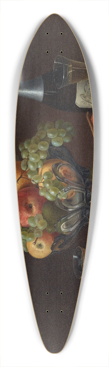Severin Roesen - Fruit Still Life with Champagne Bottle 39.3 inch art pintail longboard deck