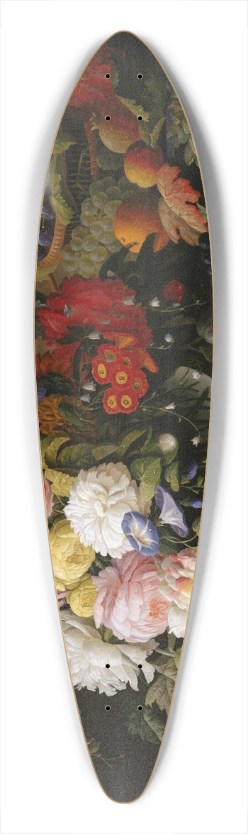 Severin Roesen - Still Life; Flowers and Fruit 39.3 inch art pintail longboard deck