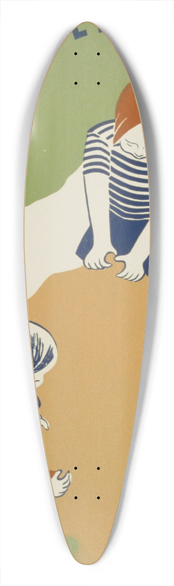 Shari Weisberg - Sand modeling 39.3 inch art pintail longboard deck