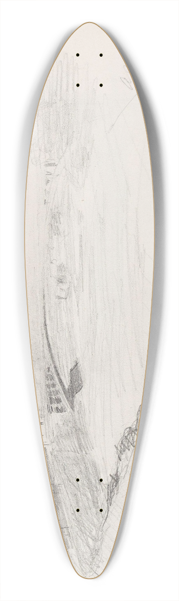 Signe Scheel - Asnires 39.3 inch art pintail longboard deck