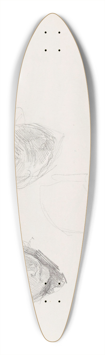 Signe Scheel - Kvinnehode; riss av to hoder 39.3 inch art pintail longboard deck