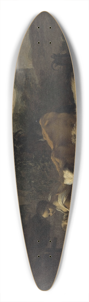 Simon van der Does - Italian Landscape with Shepherdess and Flocks 39.3 inch art pintail longboard deck