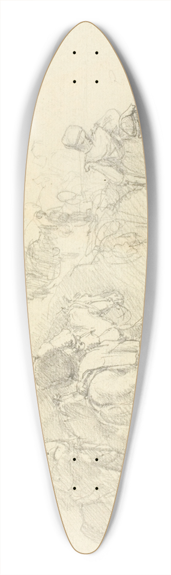 Sir Augustus Wall Callcott - Resting Travelers 39.3 inch art pintail longboard deck