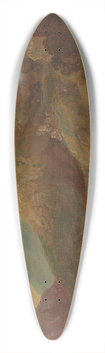 Sir Charles D'Oyly - An encampment by a river at dusk 39.3 inch art pintail longboard deck