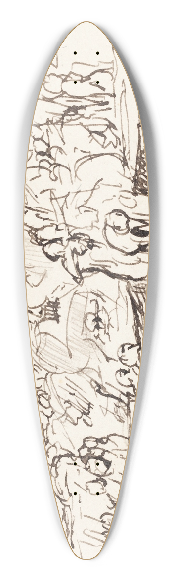 Sir David Wilkie - Battle Scene 39.3 inch art pintail longboard deck