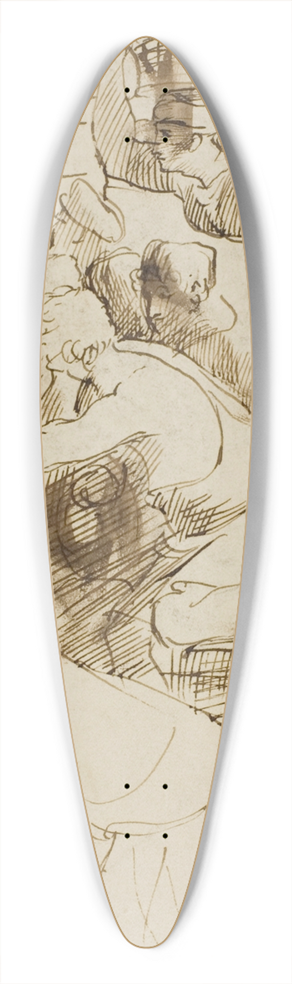 Sir David Wilkie - Sketch from the Escurial 39.3 inch art pintail longboard deck