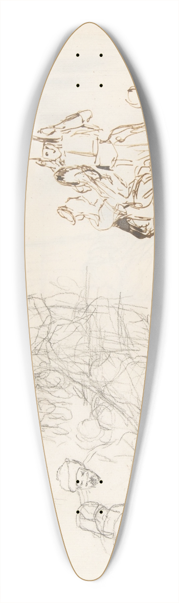 Sir David Wilkie - Studies of Two Groups of Turkish Figures 39.3 inch art pintail longboard deck