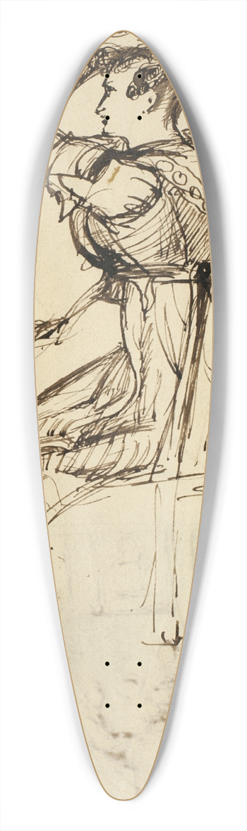 Sir David Wilkie - Study for Cottage Toilet 39.3 inch art pintail longboard deck