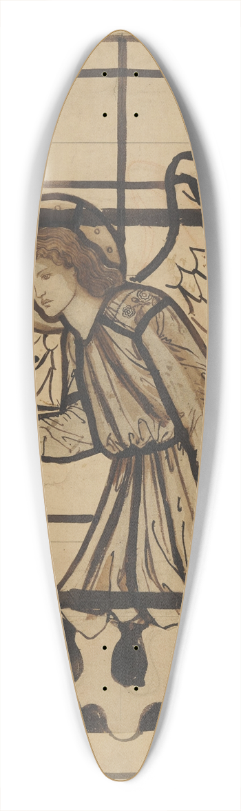 Sir Edward Coley Burne-Jones - Angel Playing on Bells 39.3 inch art pintail longboard deck