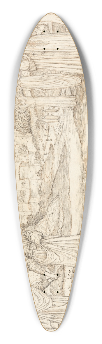 Sir Edward Coley Burne-Jones - The Land of Beulah 39.3 inch art pintail longboard deck