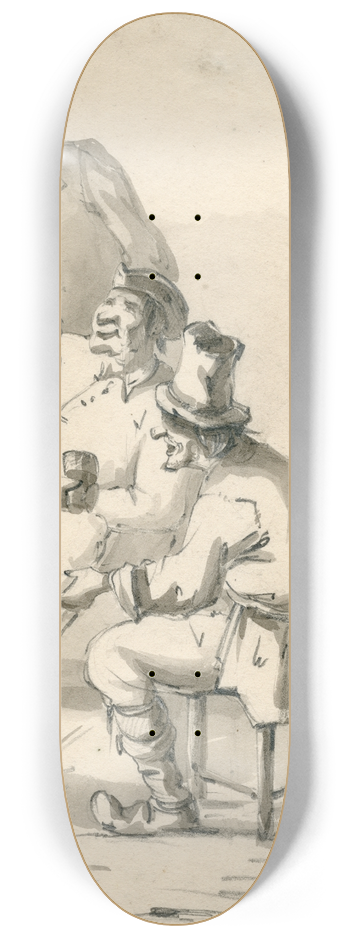 David Bles - Five drinking men 8.25 inch art skate deck